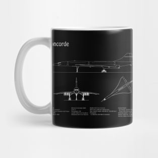 Concorde - Airplane Blueprint - PDpng Mug